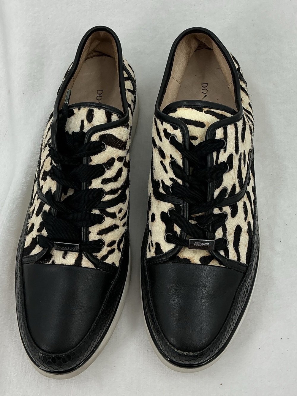 Dolce Vita Black & Ivory Leopard-Print Men's Lace-Up Sneakers B74